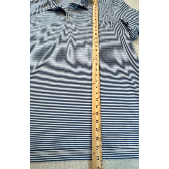 Vineyard Vines Performance Striped Polo Shirt Men's 2XL Blue White Whale Logo - Picture 8 of 10
